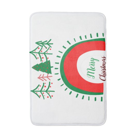 Merry Kerstmis Bath Mats Badmat (Voorkant Verticaal)