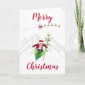 Merry Kerstmis Beer Skiing Mountain Kaart (Voorkant)