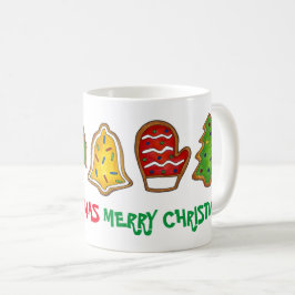 Merry Kerstmis Bell Snowman Mitten Tree Cookie Koffiemok