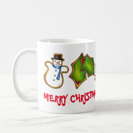 Merry Kerstmis Bell Snowman Mitten Tree Cookie Koffiemok
