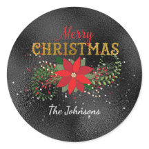 Merry Kerstmis Black Gold Glass