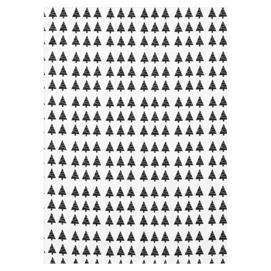 Merry Kerstmis Black Trees Tablecloth Tafelkleed (Voorkant)