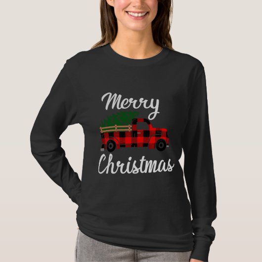 Merry Kerstmis Boerderij Truck T-shirt (Voorkant)