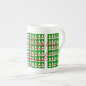 Merry Kerstmis Bone China Mok Green (Voorkant rechts)