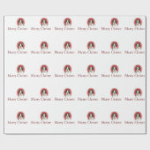 Merry Kerstmis Boston Terrier Dog Wrapping Paper Cadeaupapier (Vlak)
