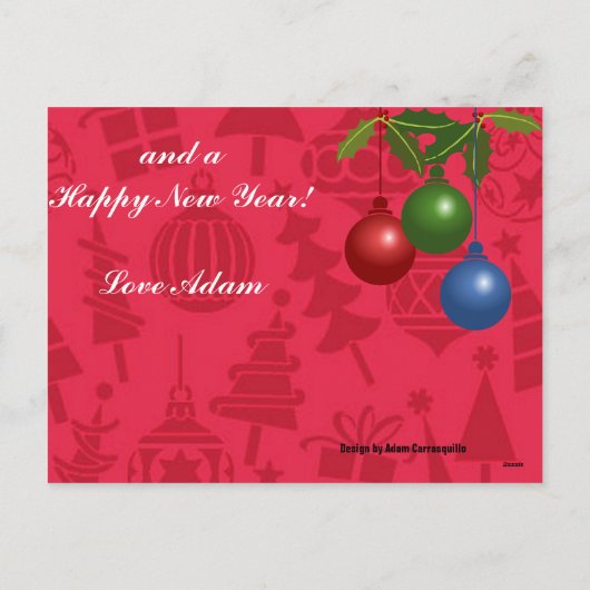 Merry Kerstmis Briefkaart (Achterkant)