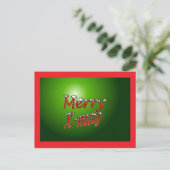 Merry Kerstmis Briefkaart Green (Staand voorkant)