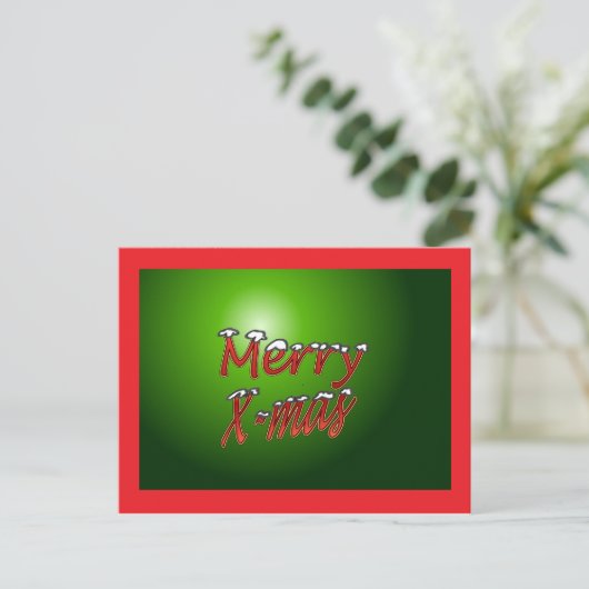 Merry Kerstmis Briefkaart Green (Staand voorkant)