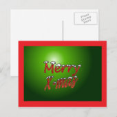 Merry Kerstmis Briefkaart Green (Voorkant / Achterkant)