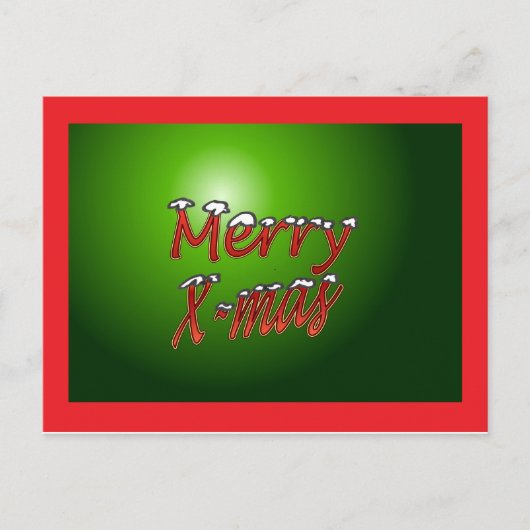 Merry Kerstmis Briefkaart Green (Voorkant)