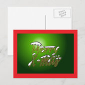 Merry Kerstmis Briefkaart Green Big (Voorkant / Achterkant)