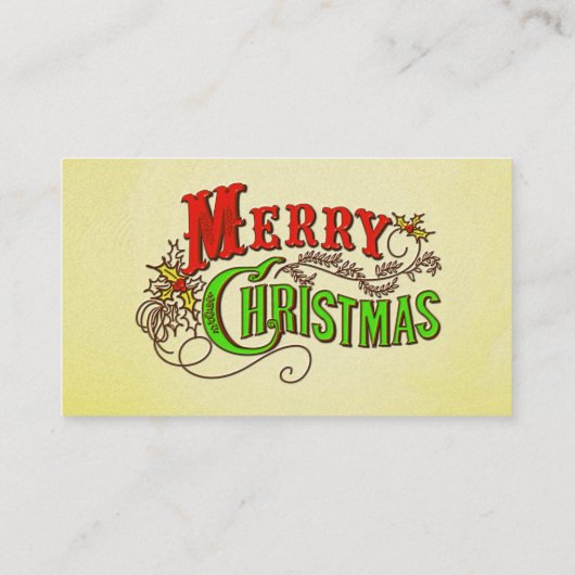 Merry Kerstmis  Card Slogan Visitekaartje (Achterkant)
