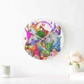 Merry Kerstmis Cartoon Tekening Fun Grote Klok (Huis)