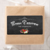 Merry Kerstmis Chalkboard Etiket (Insitu)
