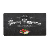 Merry Kerstmis  Chalkboard Etiket (Voorkant)