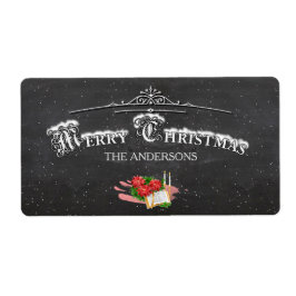 Merry Kerstmis  Chalkboard Etiket