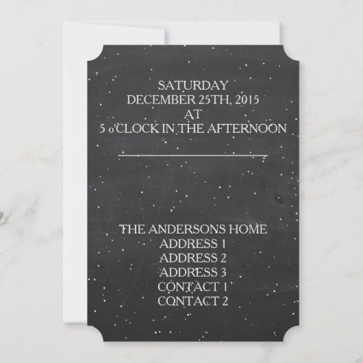 Merry Kerstmis  Chalkboard Kaart (Achterkant)