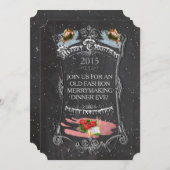 Merry Kerstmis Chalkboard Kaart (Voorkant / Achterkant)