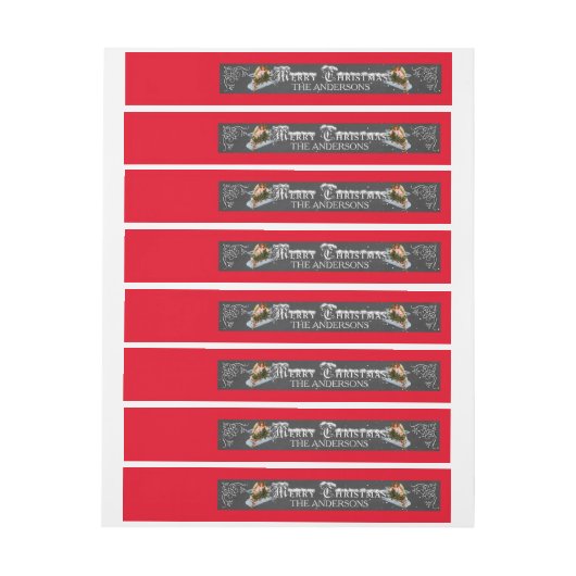 Merry Kerstmis  Chalkboard Omwikkelbaar Adreslabel (Vel)