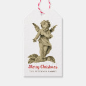 Merry Kerstmis  Cherub Angel Cadeaulabel (Voorkant)