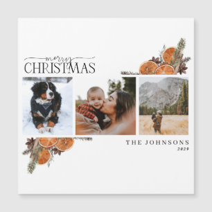 Merry Kerstmis Citrus Foto Holiday Kaart Magnet