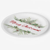 Merry Kerstmis Classic Winter Wheath Greeting Papieren Bordje (Gekanteld)