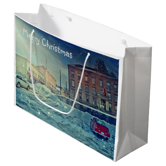 Merry Kerstmis Collinsville Groot Cadeauzakje (Voorkant Gekanteld)