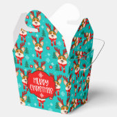 Merry Kerstmis Corgi Dog Favor Box Bedankdoosjes (Geopend)