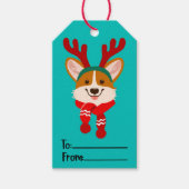 Merry Kerstmis Corgi Dog Gift Label Cadeaulabel (Voorkant)