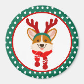 Merry Kerstmis Corgi Dog Magnet (Voorkant)
