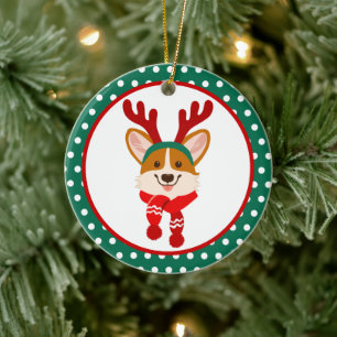 Merry Kerstmis Corgi Dog Ornament