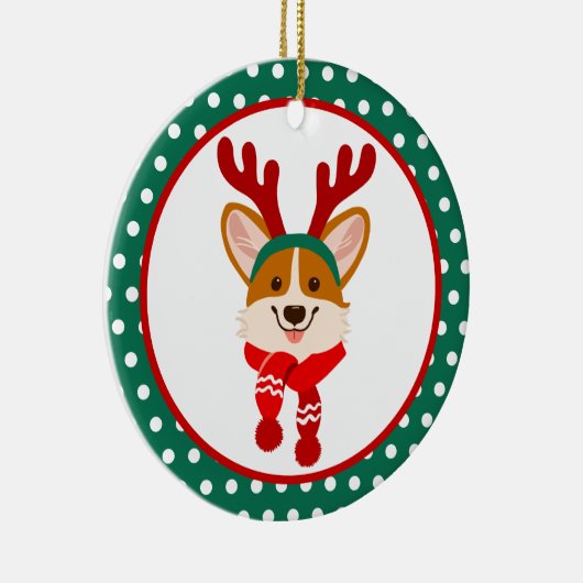 Merry Kerstmis Corgi Dog Ornament (Rechts)