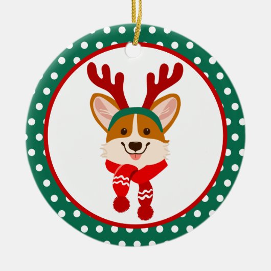 Merry Kerstmis Corgi Dog Ornament (Voorkant)