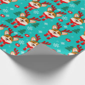 Merry Kerstmis Corgi Dog Wrapping Paper Cadeaupapier (Hoek)