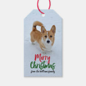 Merry Kerstmis Corgi Snow-foto - Mooi aangepast Cadeaulabel (Voorkant)