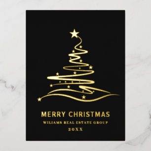 Merry Kerstmis Corporate Greeting Gold Folie Feestdagen Briefkaart