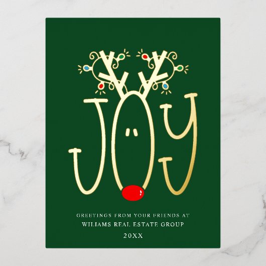 Merry Kerstmis Corporate Greeting Gold Folie Feestdagen Briefkaart (Voorkant)