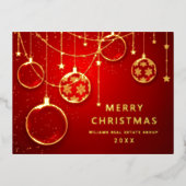Merry Kerstmis Corporate Greeting Gold Folie Feestdagen Briefkaart (Voorkant)