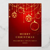 Merry Kerstmis Corporate Greeting Gold Folie Feestdagen Briefkaart (Voorkant)