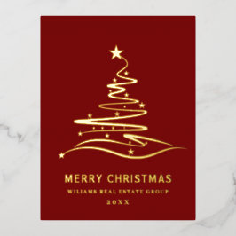 Merry Kerstmis Corporate Greeting Gold Folie Feestdagen Briefkaart