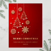 Merry Kerstmis Corporate Greeting Gold Folie Feestdagen Briefkaart