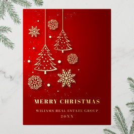 Merry Kerstmis Corporate Greeting Gold Folie Feestdagen Briefkaart