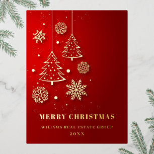 Merry Kerstmis Corporate Greeting Gold Folie Feestdagen Briefkaart