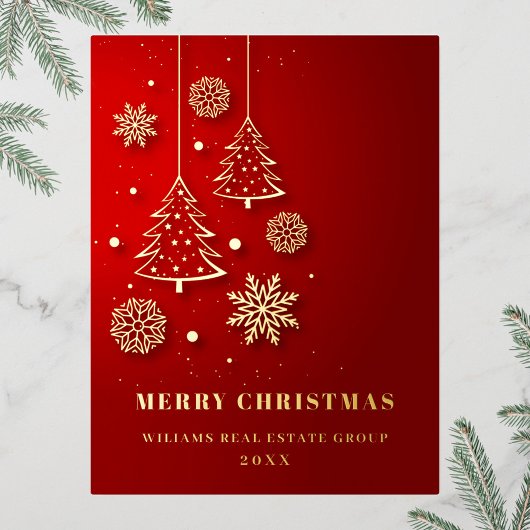 Merry Kerstmis Corporate Greeting Gold Folie Feestdagen Briefkaart