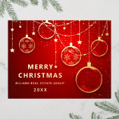 Merry Kerstmis Corporate Greeting Gold Folie Feestdagen Briefkaart