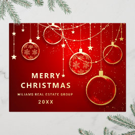Merry Kerstmis Corporate Greeting Gold Folie Feestdagen Briefkaart