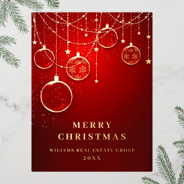 Merry Kerstmis Corporate Greeting Gold Folie Feestdagen Briefkaart