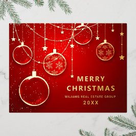 Merry Kerstmis Corporate Greeting Gold Folie Feestdagen Briefkaart