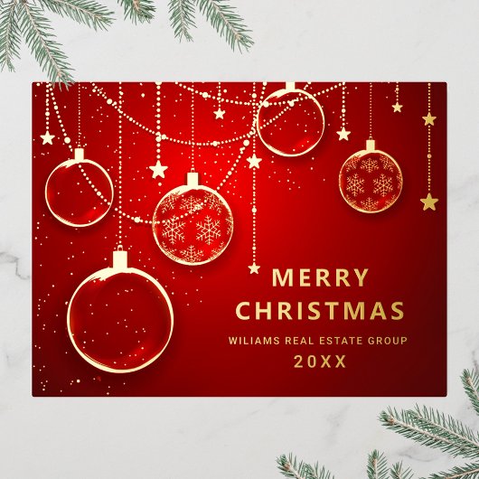 Merry Kerstmis Corporate Greeting Gold Folie Feestdagen Briefkaart