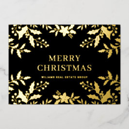 Merry Kerstmis Corporate Greeting Gold Folie Feestdagenkaart